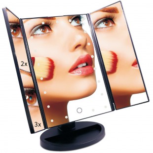 Alpexe Miroir Lumineux de Maquillage Tactile Grossissement 2x3x LEDs NOIR