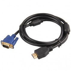 Alpexe Câble Adaptateur Convertisseur Plaqué d'Or HDMI vers 15pin VGA Mâle 1.8m