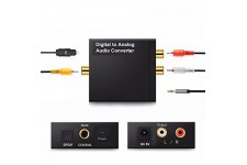 Alpexe Convertisseur Numérique SPDIF Optique Coaxial Toslink Adaptateur vers Analogique Audio Stéréo L/R RCA