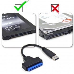 Alpexe USB 3.0 pour Adaptateur de Disque Dur SATA III 2.5", UASP SATA I II III pour HDD et SSD de 2.5 pouces