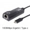 Alpexe Adaptateur USB C vers Gigabit Ethernet à 1000 Mbps Type C vers RJ45 Compatible avec Macbook Pro 2018/2017, Google ChromeB