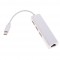 Alpexe Adaptateur USB Type-C vers hub 3 ports USB avec Ethernet - Blanc