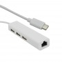 Alpexe Multi USB C Hub 3 Ports USB 2.0 avec Port Internet Ethernet JR45 pour Smartphone Macbook