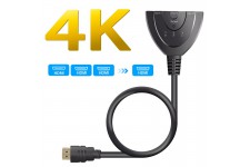 Alpexe HDMI Switch 4k, GANA Switch HDMI Sélecteur 3-Port Switcher HDMI Splitter, Câble Commutateur Hdmi Prend en Charge 4K/1080P