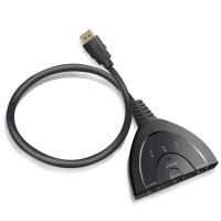 Alpexe HDMI Switch 1080P, 3 Ports Commutateur Sélecteur Splitter 3 Entrées à 1 Sortie HDMI 