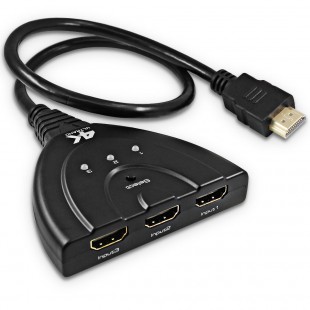 Alpexe 3 Ports HDMI Câble Adaptateur, 1080P 3D 4K UHD, Commutateur HDMI de 3 entrées et 1 sortie