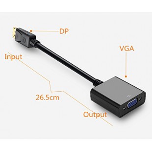 Alpexe Adaptateur DisplayPort vers VGA, 1080P Full HD, Noir