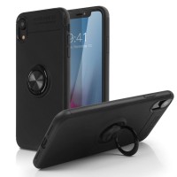Alpexe Coque iPhone 11 Pro Max/ XS Max en TPU avec Anneau de Rotation à 360 degrés Support Voiture magnétique (Noir)