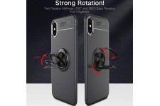 Alpexe Coque pour iPhone 11 Pro Max/ XS Max , Rotatif à 360 degrés pour Support de Bague de Doigt Noir