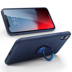 Alpexe Coque pour iPhone 11 Pro/XS/S avec Support de Bague rotative 360 Bleu