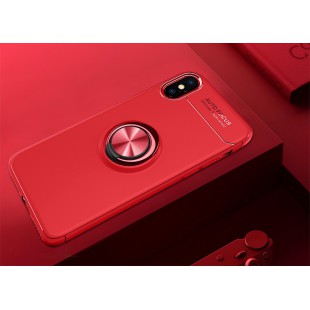 Alpexe Coque iPhone 11 Pro/XS/S en TPU avec Anneau de Rotation à 360 degrés Support Voiture magnétique (Rouge)