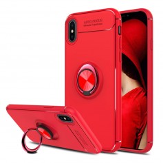 Alpexe Coque avec Bague iPhone 11 Pro/XS/S 360° Support Voiture Magnetique Couleur Rouge