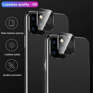 Alpexe Lot de 2 Vitres Noir pour protection arrière caméra iPhone 11 Pro / XS/S 