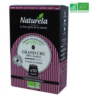 10 capsules Naturella Biospresso Compatibles Nespresso Le Grand Cru n° 6 Bio