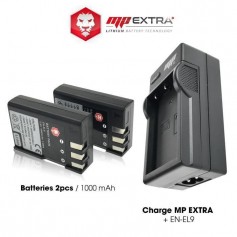 2 x batterie EN-EL9, ENEL9 + chargeur pour NIKON - MP EXTRA