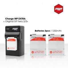 2 x batteries + chargeur pour GoPro hero 3+ et GoPro 3 - MP EXTRA
