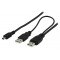Valueline 2x USB2.0 A - mini USB B cable - 1.8m