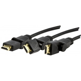 CABLE HDMI HIGH SPEED AVEC FICHES ROTATIVES - 1.5m