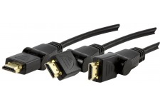 CABLE HDMI HIGH SPEED AVEC FICHES ROTATIVES - 1.5m