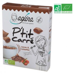 AGLINA Céréales Cacao & noisettes P'tit Carré - Sans gluten - Bio - 300g