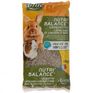 AIME Nutri'balance Croquettes - Pour lapin nain et cochon d'Inde - 1kg