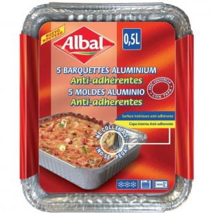 ALBAL Set 5 Barquettes Aluminiums - 0,5 L