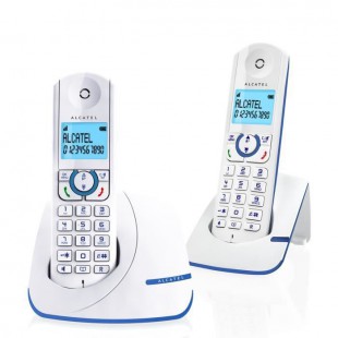 Alcatel F390 Duo Téléphone Sans Fil Sans Répondeur Blanc Bleu