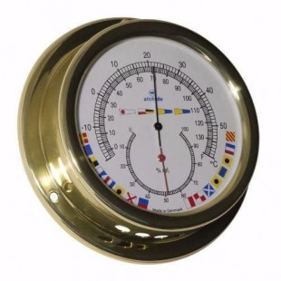 ALTITUDE Thermometre marin / Hygrometre avec signalisation - Laiton - ø 127 mm