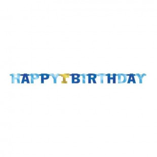 AMSCAN Guirlande lettres 1st Birthday Bleu 213 cm