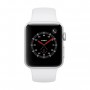 Apple Watch Series 3 GPS + Cellular, 42mm Boîtier en aluminium argenté avec bracelet sport blanc