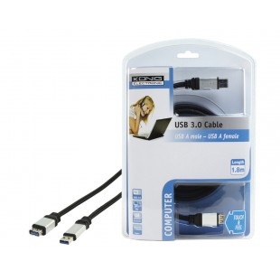 CABLE USB 3.0 A-A M/F KÖNIG - 1.8m