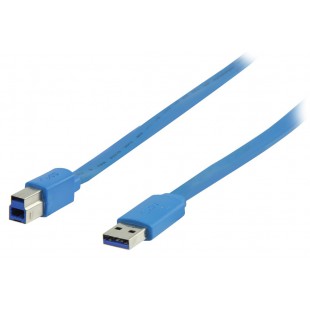 Valueline flat USB 3.0 A male to USB 3.0 B male cable 2.00 m