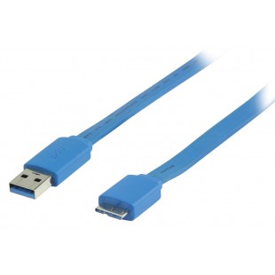 Valueline flat USB 3.0 A male to USB 3.0 micro B male cable 2.00 m