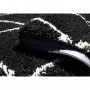 ASMA Tapis de couloir Shaggy - Style berbere - 80 x 140 cm - Noir - Motif géométrique