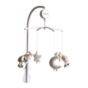 BABY NAT Mobile Musical Les Luminescents - Gris Taupe