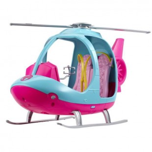 BARBIE - Barbie Hélicoptere - Véhicule de Poupée - Hélicoptere Rose & Bleu - Peut contenir 2 Poupées Barbie