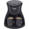 BESTRON ACM8007BE Cafetiere filtre Twin - 2 tasses - Arret automatique - 450W - Noir