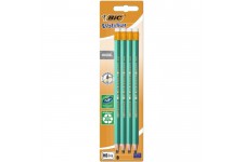 BIC Evolution Original Crayons a Papier avec Gomme Intégrée - HB, Blister de 8