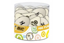 BIC Mini Fun Gommes Blanches - Formes Assorties, Tubo de 36