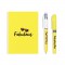 BIC My Message Kit Fabulous - Kit de Papeterie avec 1 Stylo-bille BIC 4 couleurs/1 Surligneur BIC Highlighter Grip Jaune/1 Carne