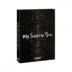 BIC My Surprise Box - Coffret Cadeau de 14 Produits d'Écriture, 4 Stylos-Bille/5 Feutres Métallisés/ 5 Stylos Gel, 1 Bloc de Not