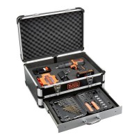 BLACK & DECKER - Perceuse a percussion - Batterie Li Ion 2x18 V + 80 accessoires en coffret - Noir et orange