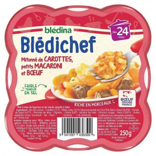 BLEDICHEF Carottes macaronis et boeuf 250g