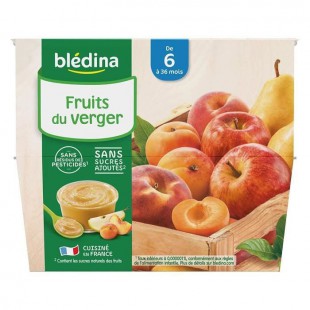 BLEDINA - Coupelles fruits du verger 8x100g