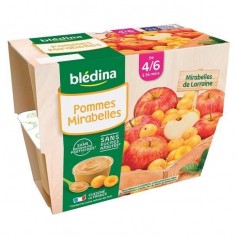 BLEDINA - Coupelles pommes mirabelles 4x100g