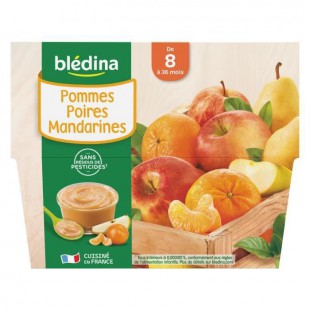 BLEDINA - Coupelles pommes poires mandarines 4x100g