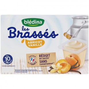 BLEDINA - Les brassés abricot vanille 6x95g