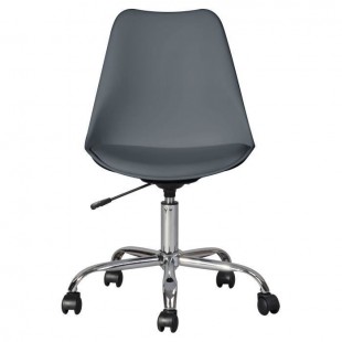 BLOKHUS Chaise de bureau - Simili gris - Style contemporain - L 52,5 x P 52,5 cm