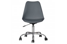 BLOKHUS Chaise de bureau - Simili gris - Style contemporain - L 52,5 x P 52,5 cm