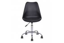 BLOKHUS Chaise de bureau - Simili noir - Style contemporain - L 52,5 x P 52,5 cm